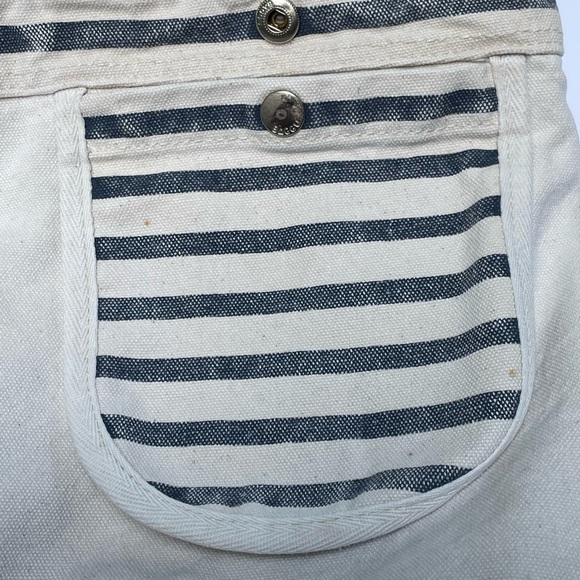 DENIM BMI blue & white stripe double handle tote. - Picture 5 of 10
